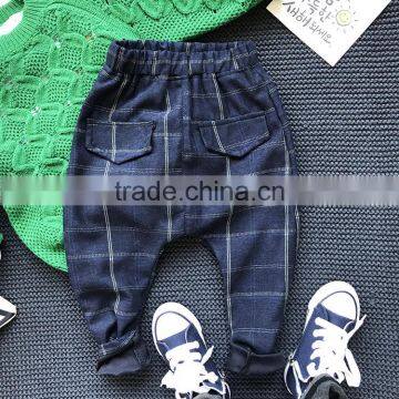 2-8 Years Wholesale 2017 Autumn Cotton Plaid Pockets Kids Boys Girls Pants photo-4