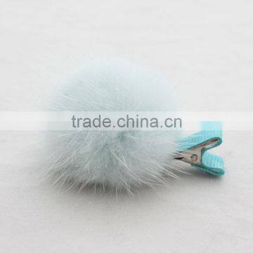 Myfur Summer Color Mint Green Genuine Mink Fur Pompoms Accessory for Hairpin