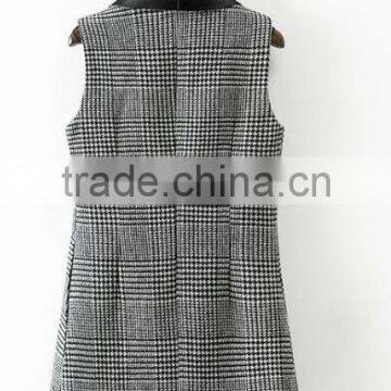 Runwaylover EY1021C New Style 2016 Women Fashion One Button Sleeveless Trench Coats photo-2