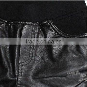 EY0074L Wholesale Women Winter Legging Black PU Leather Leggings photo-4