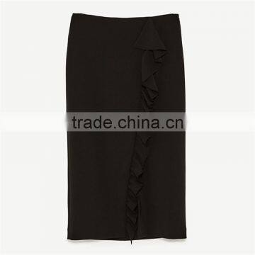 2017 Hot Sale Young Lady Maxi Pencil Skirts With Ruffles photo-6