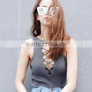 Cotton Lace Up & Reversible Tank Top photo-2