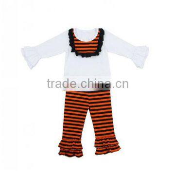 Factory manufactures children clothes Girl's fine orange stripe suit