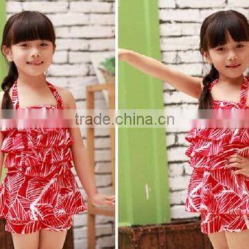 2015 Design Kid Swimsuit One Piece Baby Girls Beach Wear With Cap photo-4