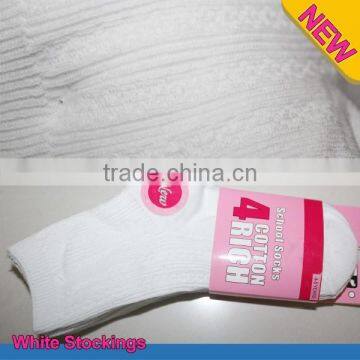 Make to order OEM service spring and autumn girl's white Jacquard high quality socks pack