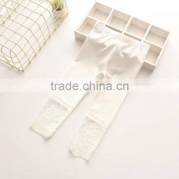 Wholesale Summer Cotton Kids Girls Leggings Tights w/ Lace Plain Color Children Pants photo-2
