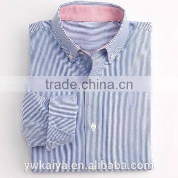 2015 narrow buttom down collar 100% cotton light blue model boy shirt