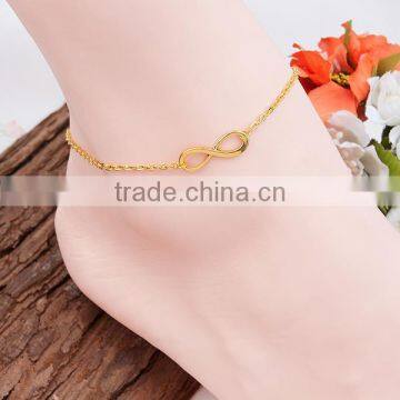 Fashion Jewelry Infinity Symbol Connector Link Cable Chain New Design Fancy Anklet