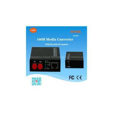 100M SC Media Converter Single Mode Single Fiber 20Km External Power