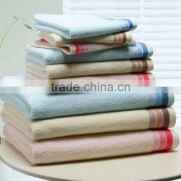 100% cotton terry 3pcs dobby bath towel set