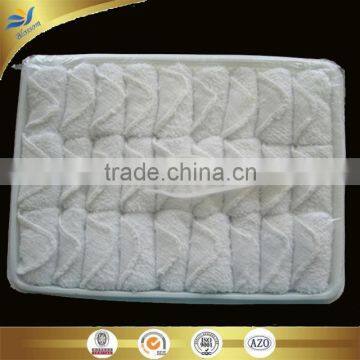 2015 china supplier white 25 * 25 cm cotton airline refreshing towel