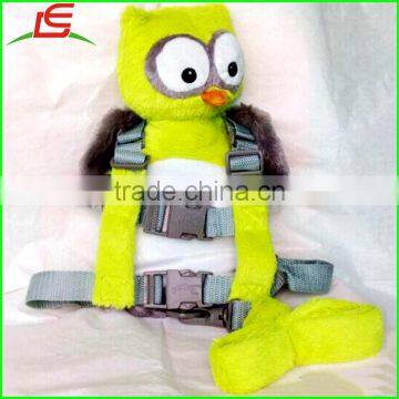 high quality cute cartoon plush animal walking wings backpack with hauling cable