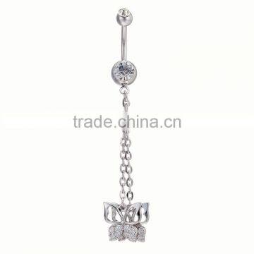 Button Gem Body Piercing Flower Navel Belly Ring Yiwu