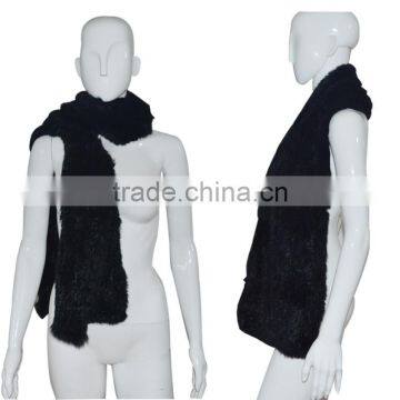 SJ629-01 New Arrival 160*25CM Handknit Fur Scarf