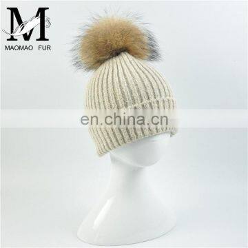 Headband Warm Fur Pom Pom Hat Wholesale Baby Knitting Crochet Hat