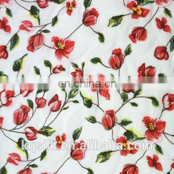 New Design Silk Georgette Fabric Embroidery Designs Flowers Rose Fabric photo-2