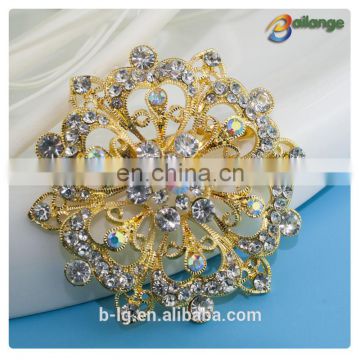 100%QC Bailange wholesale rhinestone brooch flower brooch for wedding invitation