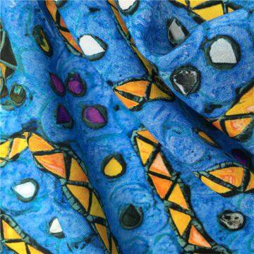 Breathable Soft Touch Custom Digital Printed 100% Printed Viscose Fabric photo-5