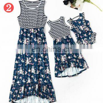2020 Summer Patchwork Family Matching Outfits Clothes Mother Daughter Dresses Summer Toddler Newborn Baby Girls Boys Clothes photo-3