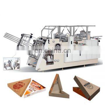 good quality customized 60-160pcs/min corrugated carton paper pizza box making machine automatic