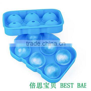 FDA LFGB Apporved Custom 6 Cavity Round Shape Silicone Ice Cube Tray photo-5