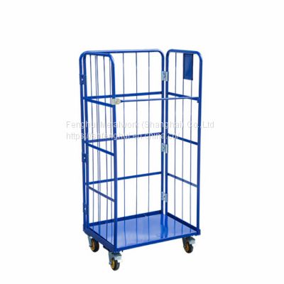 Detachable warehouse logistic storage 1 sided collabsible roll container pallet