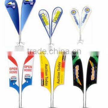 2014 Double Sided Printed Beach Flag Feather Banner Flag