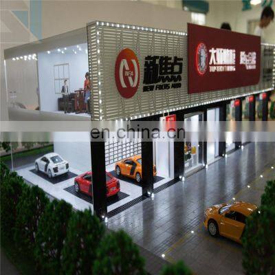 Customized Scale 1:150 Showcase Building Model ,4S Shop model with Cars Model Building