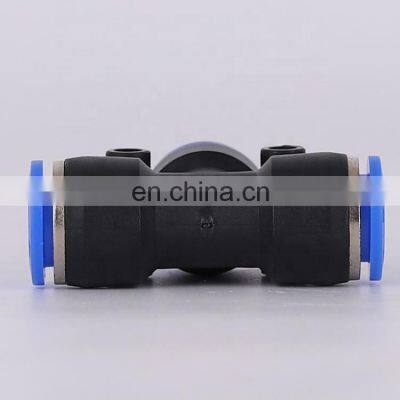 Air Hose Fittings Quick Connector 6mm 8mm 10mm 12mm Plastic PE T Tee Type Tupe Pipe Pneumatic Fitting