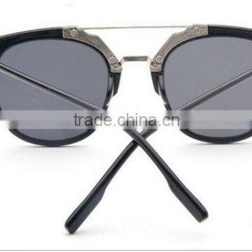 Women Ladies Female Fashionable Custom Black Full Metal Frame Oval Sun Glasses photo-4