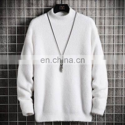 Factory Wholesale High Quality High-neck Loose Mink Fleece Winter Plus Velvet Thick Knitted Jacket Men's Sweater photo-2