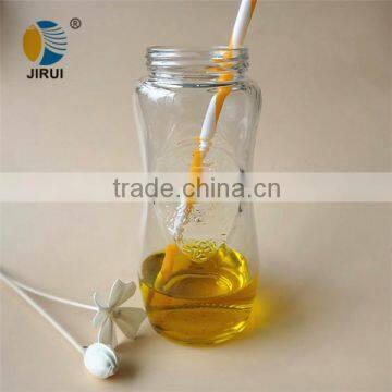 500ml transparent glass water drinking bottle with straw