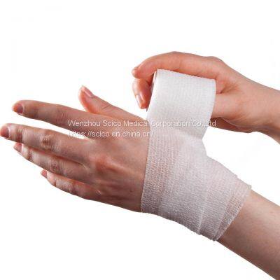 5cmX4.5m Amazon Top Seller Medical First Aid Nonwoven Cohesive Elastic Bandage With Natural Rubber photo-5