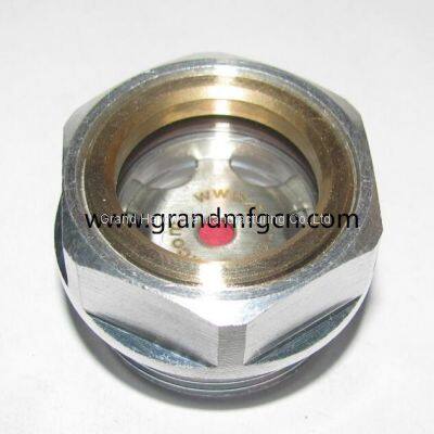 BSP G Thread Round Aluminum Oil Sight Glass for Bizter With Flat Tempered Glass photo-4