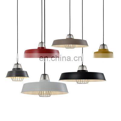 HUAYI Decoration Modern Multicolor Shade Iron E27 Max60W Chandelier Restaurant Pendant Light LED Hanging Light