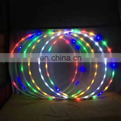 90CM Cheap Gymnastic Soft Plastic Pvc Multi-color Led Strip Hula Ring/Flashing Folding Adjustable Light Up Hoops For Kids Adults photo-3