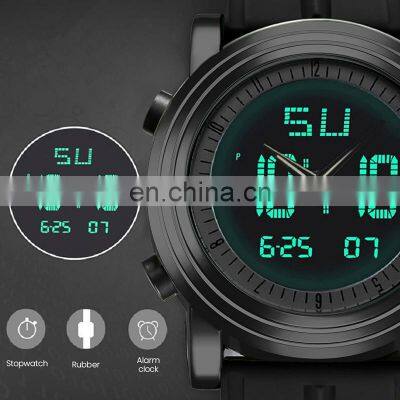 Small Order 50PCS Factory Direct Men's Watch Chronograph Silicone Band Alarm Watches Man Sport Wristwatch photo-3