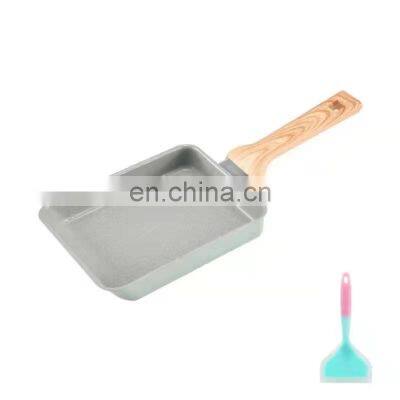 Wholesale Japanese Omelette Pan Nonstick Tamagoyaki Egg Pan Rectangle Small Frying Pan with Silicone Spatula