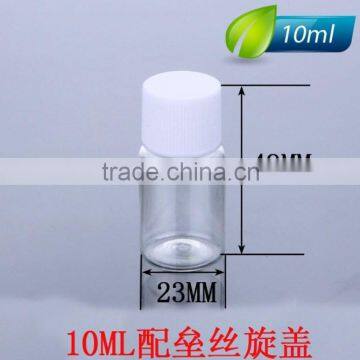 10ml round PET plastic bottle with screw cap