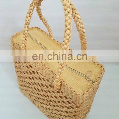 Water Hyacinth Handbag New Arrival Beach Bag Bride Straw Bag, Eco Basket Wholesale photo-4