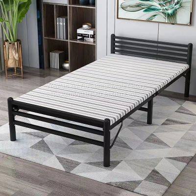 Omisham Simple Portable Home Single Foldable Bed Adult Double Wooden Bed