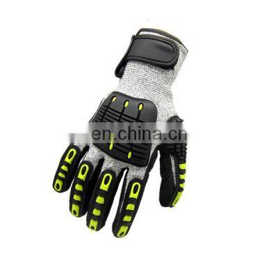 CE nitrile coated cut resistant automotive industry working impact gloves