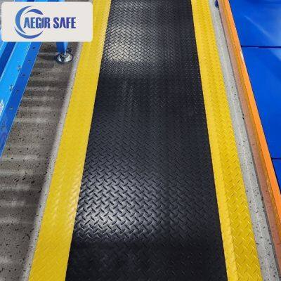 Aegirsafe Produce ESD Diamond Plate Anti Fatigue Mat With Yellow Borders
