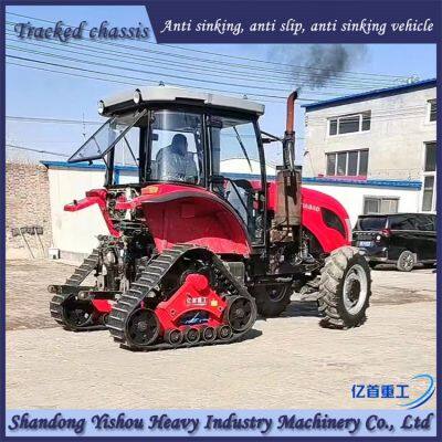 Tractor modification, track chassis, mud field, paddy field, anti-skid and anti sinking