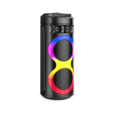 ZQS6220 Double 6 inches party speaker with colorful LED light and support Bluetooth/USB/TF/FM/MIC/AUX