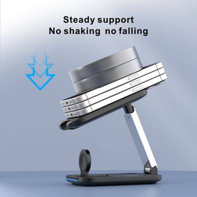 Popular Product 2024 Hot Selling Iphone Charger 3 in 1 Wireless Charger Stand Fast 15W Magnetic Wireless Charger Docking Station photo-6