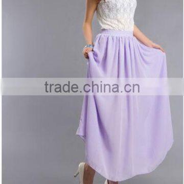 2014 soft Chiffon Long Skirt Purple for women