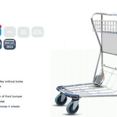 Airport Stainless Steel Luggage Hand Trolley Airport Passenger Baggage Trolleys