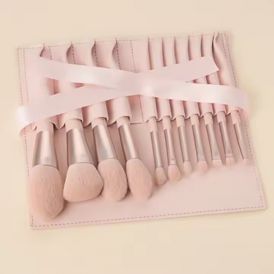 11pcs Foundation Buffing Makeup Brush Set Vegan Professional Private Label Pink Makeup Brushes Cosmetics Tools Cheap Brush Set photo-3