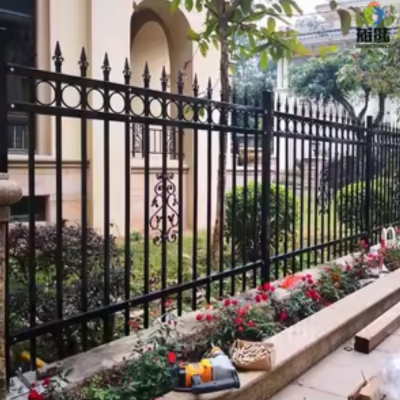 Wrought Iron Garden Fence, Durable Privacy and Security Fencing Panel for Villa Boundary